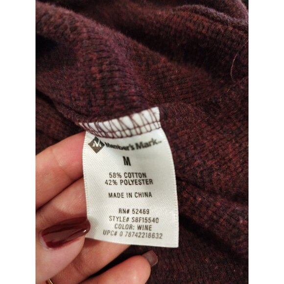 Member's Mark Wine Red Heather Long Sleeve Crewneck Sweatshirt Size M - Picture 5 of 10